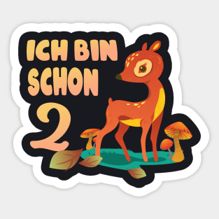 Rehkitz Bambini Kinder 2. Geburtstag Geschenk Sticker